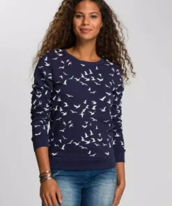 KangaROOS Sweatshirt mit modischem Minimal-Allover-Print Mittelblau, Schwarz, Himbeere, Marine