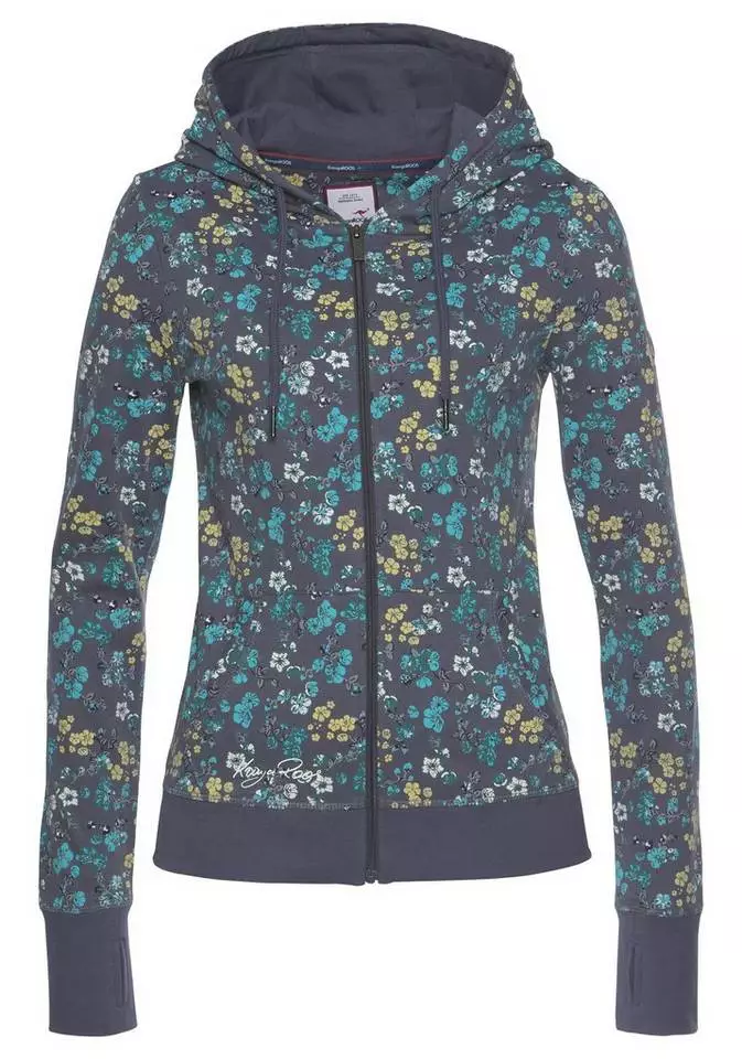 KangaROOS Kapuzensweatjacke mit floralem Allover-Druck - NEUE KOLLEKTION Schwarz, Marine 5 KangaROOS Kapuzensweatjacke mit floralem Allover-Druck - NEUE KOLLEKTION Schwarz, Marine – Bild 5