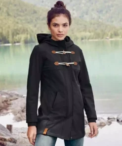 KangaROOS Softshelljacke mit trendigen Zierknöpfen Graublau, Schwarz