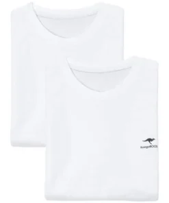 KangaROOS T-Shirt (2er-Pack) mit kleinem Logodruck Weiß, Petrol | weiß -KangaROOS Verkaufsladen b4208350 06da 5125 b7b9 349a53918670