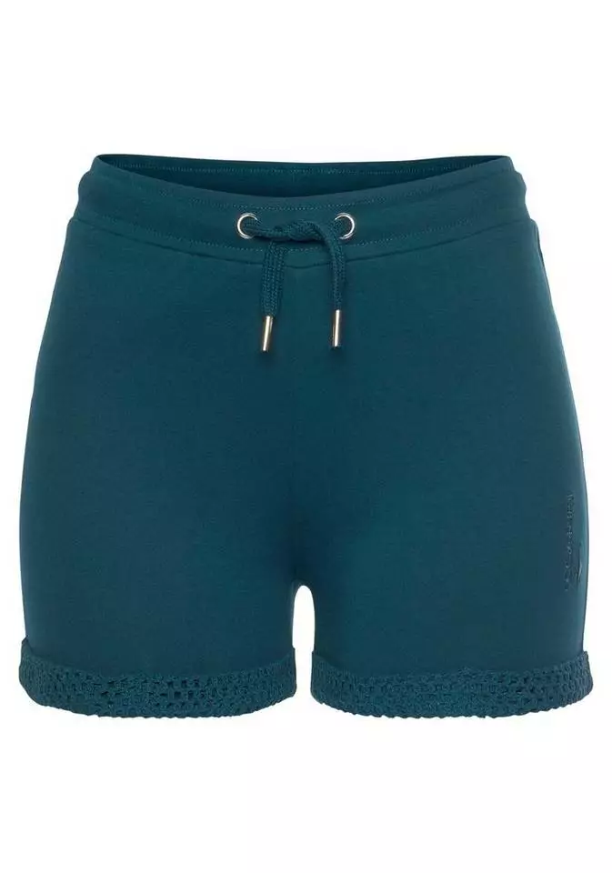 KangaROOS Shorts mit Lochmuster am Beinsaum Schwarz, Petrol 2 KangaROOS Shorts mit Lochmuster am Beinsaum Schwarz, Petrol – Bild 2