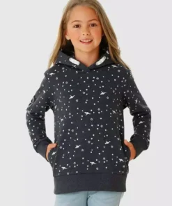 KangaROOS Kapuzensweatshirt Mit seitlichen Taschen Petrol, Marine-meliert