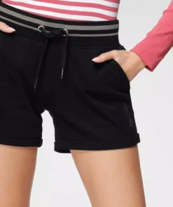 KangaROOS Sweatshorts mit Aufschlag und kontrastfarbenen Streifen - NEUE KOLLEKTION Marine-wei&szlig;, Schwarz-anthrazit -KangaROOS Verkaufsladen bce8e47c 116e 5822 a50d 1b1b74919fdf
