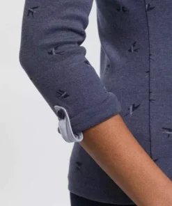 KangaROOS Langarmshirt mit modischem minimalistischen Vögel-Allover-Druck - NEUE KOLLEKTION Blau-meliert, Wei&szlig; -KangaROOS Verkaufsladen bd4db082 7dd9 5218 a912 2ebb92032b20