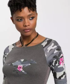 KangaROOS 3/4-Arm-Shirt mit tarnfarbenen Camouflage-Ärmeln und Front-Print Anthrazit-schwarz, Offwhite-tarnfarben -KangaROOS Verkaufsladen be8548b0 0fcd 57d0 87df f3ce432a11cf