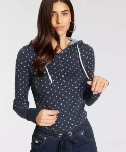 KangaROOS Langarmshirt mit filigranem Allover-Druck und Knopfleiste - NEUE KOLLEKTION Marine-hellblau, Grün-marine -KangaROOS Verkaufsladen c16bb7e0 9456 5989 8a9b 1c184ee5238d