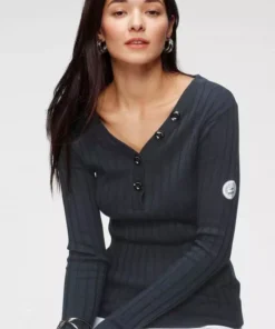 KangaROOS Strickpullover mit Knöpfen in gestreift und uni Rosa, Marine, Graublau -KangaROOS Verkaufsladen c2af7234 07f6 528e a667 5a9b5d812d92