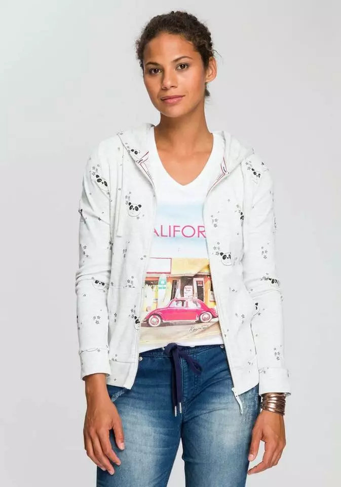 KangaROOS Shirtjacke in unterschiedlichen Print-Dessins Offwhite, Altrosa-meliert, Schwarz-gemustert, Marine 6 KangaROOS Shirtjacke in unterschiedlichen Print-Dessins Offwhite, Altrosa-meliert, Schwarz-gemustert, Marine – Bild 6