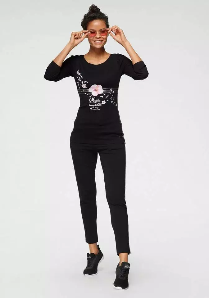 KangaROOS Longsleeve mit großem Druck im Metallic-Design Marine-meliert, Hellgrau-meliert, Weiß, Schwarz 4 KangaROOS Longsleeve mit großem Druck im Metallic-Design Marine-meliert, Hellgrau-meliert, Weiß, Schwarz – Bild 4