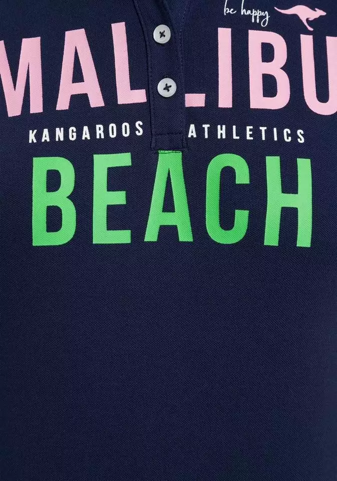 KangaROOS Poloshirt mit großem Malibu-Beach Logo-Druck - NEUE KOLLEKTION Marine, Weiß 6 KangaROOS Poloshirt mit großem Malibu-Beach Logo-Druck - NEUE KOLLEKTION Marine, Weiß – Bild 6