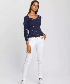 KangaROOS Langarmshirt mit hanseatischem Alloverdruck - NEUE KOLLEKTION Rosa-meliert, Marine -KangaROOS Verkaufsladen c66e889b 0e4d 525c b608 be81f7f6fddb