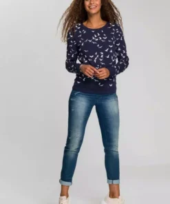 KangaROOS Sweatshirt mit modischem Minimal-Allover-Print Mittelblau, Schwarz, Himbeere, Marine -KangaROOS Verkaufsladen c807a398 1b72 5502 bb42 4671d1717010