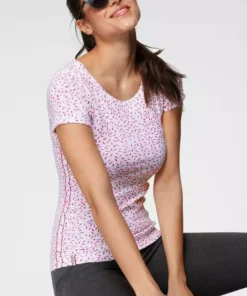 KangaROOS T-Shirt mit tollem filigranem Allover-Druck - NEUE KOLLEKTION Marine-hellblau, Wei&szlig;-pink -KangaROOS Verkaufsladen c9b237d0 134b 5a47 8759 b510e711ee89