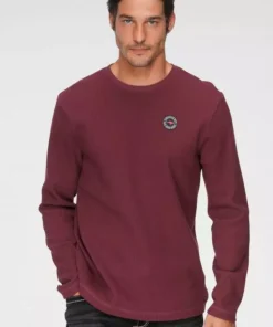 KangaROOS Langarmshirt mit Logobrustbadge Bordeaux, Marine -KangaROOS Verkaufsladen ca0e1303 497e 50dc b9fc 6a57674fc6ae