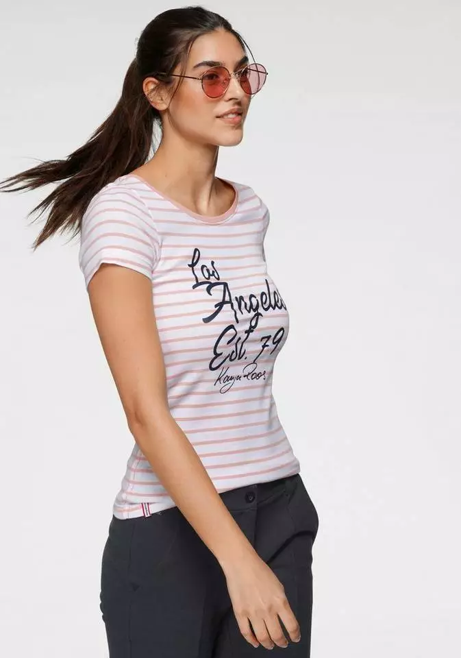 KangaROOS T-Shirt mit großem Logoschriftzug in Handschrift-Optik Marine-weiß, Weiß-rosa 3 KangaROOS T-Shirt mit großem Logoschriftzug in Handschrift-Optik Marine-weiß, Weiß-rosa – Bild 3