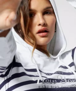 KangaROOS Kapuzenshirt mit goldschimmerndem Metallic-Print im Collage-Style Wei&szlig;-marine, Schwarz-wei&szlig; -KangaROOS Verkaufsladen cdc6041d a0a4 5d8a b4b3 86023d43f0f8