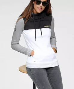 KangaROOS Kapuzensweatshirt mit modischer Kombination aus Color-Blocking und Streifen Beere-rose, Marine-nachtblau, Schwarz-weiß-hellgrau-meliert -KangaROOS Verkaufsladen cdeb2a44 1b4a 5897 9032 b1923ce6173c