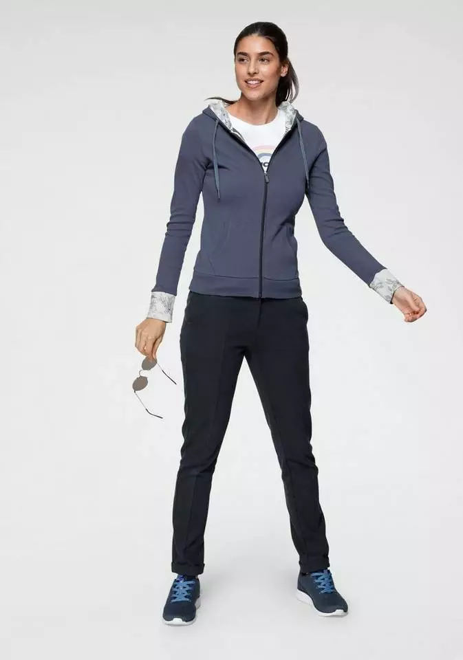 KangaROOS Sweatjacke mit bedrucktem Kapuzenfutter und Ärmelaufschlag - NEUE KOLLEKTION Schwarz-gepunktet, Marine-geblümt 5 KangaROOS Sweatjacke mit bedrucktem Kapuzenfutter und Ärmelaufschlag - NEUE KOLLEKTION Schwarz-gepunktet, Marine-geblümt – Bild 5