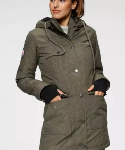 KangaROOS Funktionsparka im modischen Pünktchen-Print Bordeaux-mauve-gepunktet, Marine-weiß-gepunktet, Khaki-grau-gepunktet, Schwarz-weiß-gepunktet