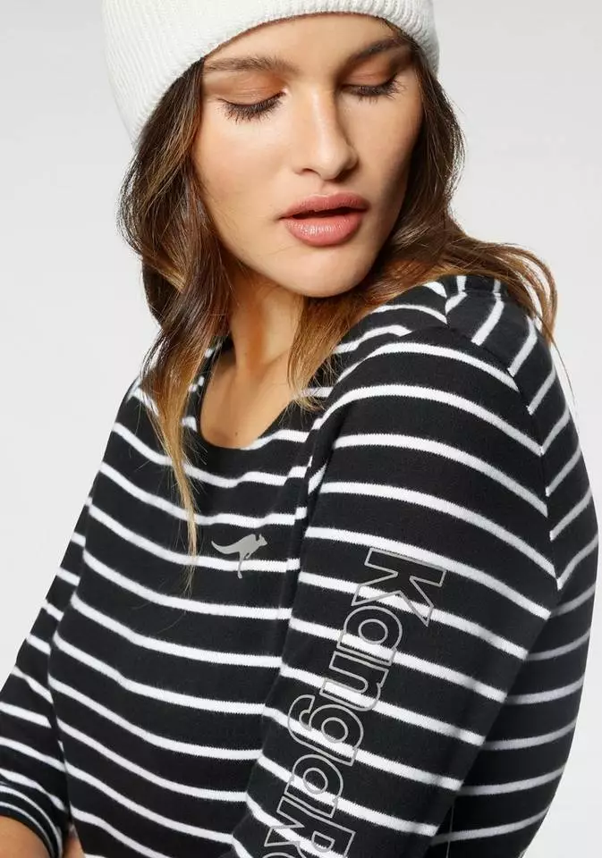 KangaROOS Sweatkleid im maritimen Streifenmuster Schwarz-wollweiß, Weiß-marine-gestreift 3 KangaROOS Sweatkleid im maritimen Streifenmuster Schwarz-wollweiß, Weiß-marine-gestreift – Bild 3