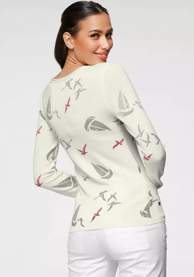 KangaROOS Strickpullover mit tollem maritimen Muster Dunkelblau-gemustert, Grau-gemustert 2 KangaROOS Strickpullover mit tollem maritimen Muster Dunkelblau-gemustert, Grau-gemustert – Bild 2