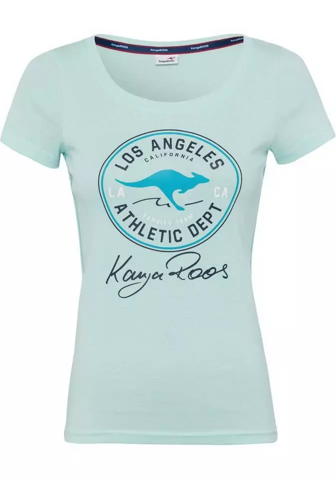 KangaROOS T-Shirt mit großem Retro Label-Druck vorne Weiß, Schwarz, Türkis, Marine 5 KangaROOS T-Shirt mit großem Retro Label-Druck vorne Weiß, Schwarz, Türkis, Marine – Bild 5