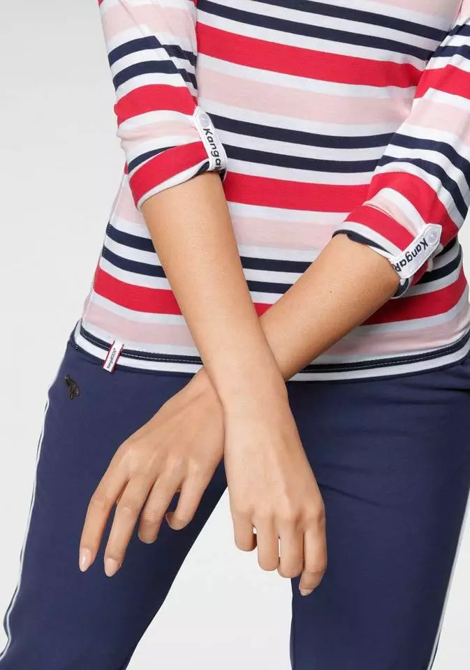 KangaROOS Langarmshirt im tollen Streifen-Design und Logo-Druck - NEUE KOLLEKTION Marine-petrol-coral-weiß, Rot-rosa-marine-weiß 4 KangaROOS Langarmshirt im tollen Streifen-Design und Logo-Druck - NEUE KOLLEKTION Marine-petrol-coral-weiß, Rot-rosa-marine-weiß – Bild 4