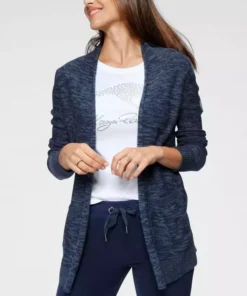 KangaROOS Strickjacke in melierter Optik Hellrosa, Navy-weiß-meliert