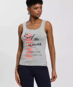 KangaROOS Tanktop mit "surf-life" Logo-Druck - NEUE KOLLEKTION Wei&szlig;, Marine, Hellgrau-meliert