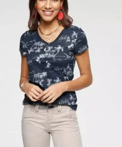 KangaROOS V-Shirt mit tropischem Palmen Allover-Print Blau-weiß, Weiß-blau -KangaROOS Verkaufsladen e7597e01 d237 508b 86ff 4302b128e1ca