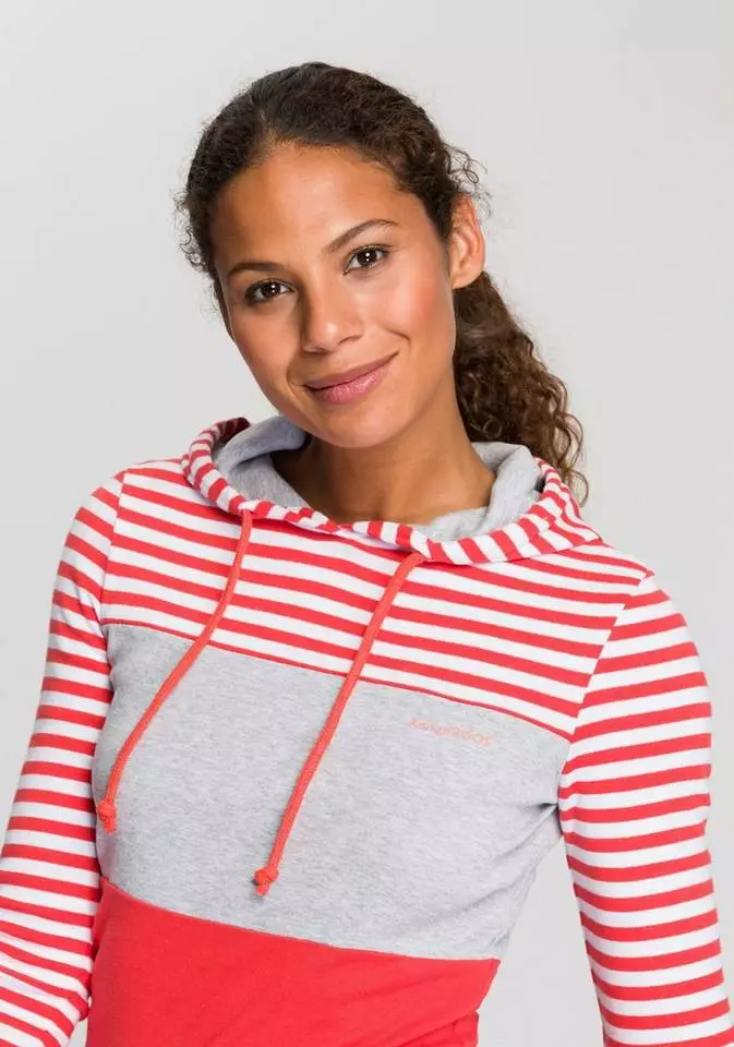 KangaROOS Kapuzenshirt in verspielter Ringel-Optik mit Colorblocking Design Schwarz-weiß-hellgrau, Weiß-marine-rauchblau, Coral-hellgrau-gestreift, Grün-marine-gestreift 3 KangaROOS Kapuzenshirt in verspielter Ringel-Optik mit Colorblocking Design Schwarz-weiß-hellgrau, Weiß-marine-rauchblau, Coral-hellgrau-gestreift, Grün-marine-gestreift – Bild 3