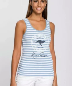 KangaROOS Tanktop mit großem Marken-Logo im Brustbereich Marine-wei&szlig;-gestreift, Himbeere-gestreift, Hellblau-wei&szlig;, Schwarz-hellgrau-meliert -KangaROOS Verkaufsladen ea268bd7 876e 5882 a0b9 c1b992f09d3e