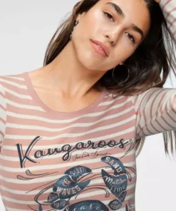 KangaROOS Longsleeve mit Marine Look Front-Print Rosa-wei&szlig;-gestreift, Hellgrau-wei&szlig;-gestreift, Wei&szlig;-marine-gestreift -KangaROOS Verkaufsladen eb551f8d c4bd 56a3 b6c1 fbb2568abb3d