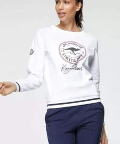 KangaROOS Sweatshirt mit großem Retro Label-Druck im Collage-Look - NEUE KOLLEKTION Hellgrau-meliert, Marine, Wei&szlig; -KangaROOS Verkaufsladen edab1e40 2ad7 5f89 a36a 3d2dc7ab8613