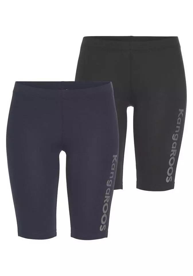 KangaROOS Radlerhose (2-tlg) perfekt kombinierbar mit Kleidern und Röcken Marine-schwarz, Weiß-hellgrau-melange-bedruckt-silberfarben 8 KangaROOS Radlerhose (2-tlg) perfekt kombinierbar mit Kleidern und Röcken Marine-schwarz, Weiß-hellgrau-melange-bedruckt-silberfarben – Bild 8