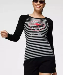 KangaROOS Langarmshirt mit großem Retro Label-Druck und Raglanärmeln - NEUE KOLLEKTION Schwarz-grau, Marine-weiß, Himbeere-weiß -KangaROOS Verkaufsladen f711ebf4 a225 51cd a186 9177c60f8381