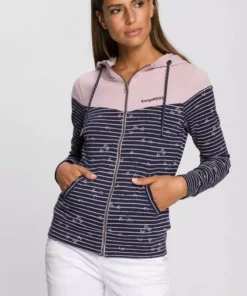 KangaROOS Kapuzensweatjacke mit Colourblocking im Uni-Alloverdruck-Mix - NEUE KOLLEKTION Ecru-meliert, Blau, Marine-rosa -KangaROOS Verkaufsladen f7243217 ba9a 57e3 ab84 1bfaeee034d7