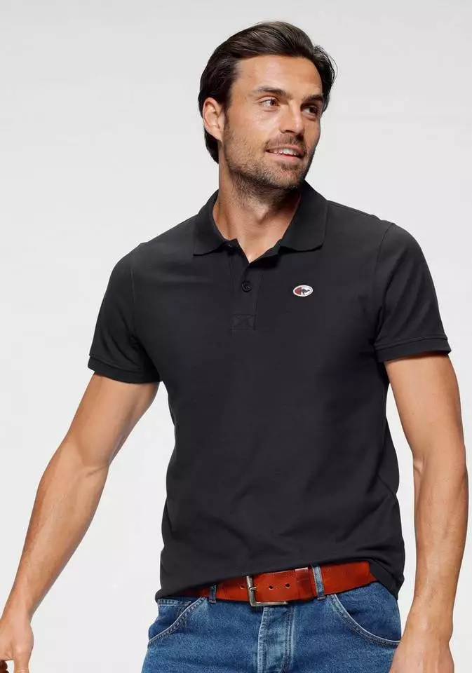 KangaROOS Poloshirt unifarben Royalblau, Khaki, Rot, Marine 2 KangaROOS Poloshirt unifarben Royalblau, Khaki, Rot, Marine – Bild 2