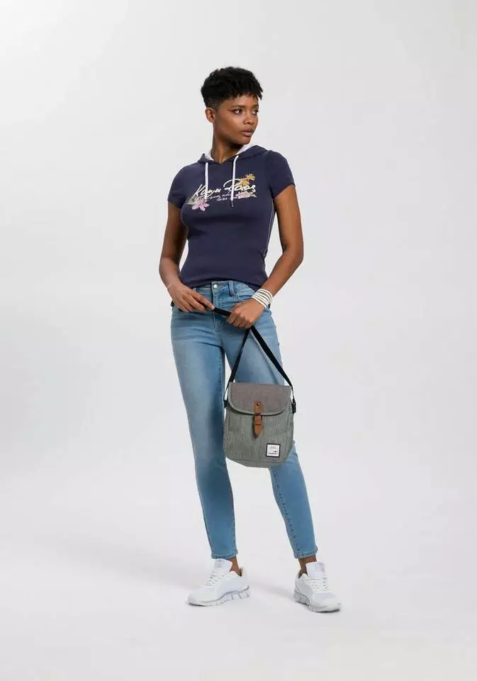 KangaROOS T-Shirt mit Kapuze und blumigen Druck & Logo-Schriftzug - NEUE KOLLEKTION Hellgrau-meliert, Marine 4 KangaROOS T-Shirt mit Kapuze und blumigen Druck & Logo-Schriftzug - NEUE KOLLEKTION Hellgrau-meliert, Marine – Bild 4