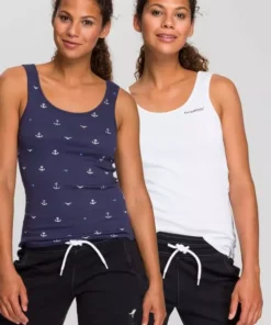 KangaROOS Ripptanktop im Doppelpack - 1x uni + 1x bedruckt Marine-wei&szlig;, Wei&szlig;-marine, Himbeere-hellgrau-meliert -KangaROOS Verkaufsladen feb14d02 41d6 544d af4a 3663a176e614