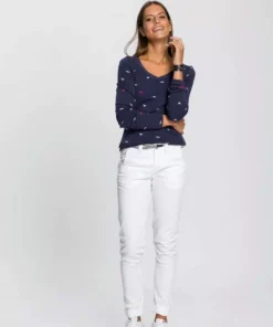 KangaROOS Langarmshirt mit hanseatischem Alloverdruck - NEUE KOLLEKTION Rosa-meliert, Marine -KangaROOS Verkaufsladen ffa3e0df 475b 5912 8a3c 8c7d080c6292